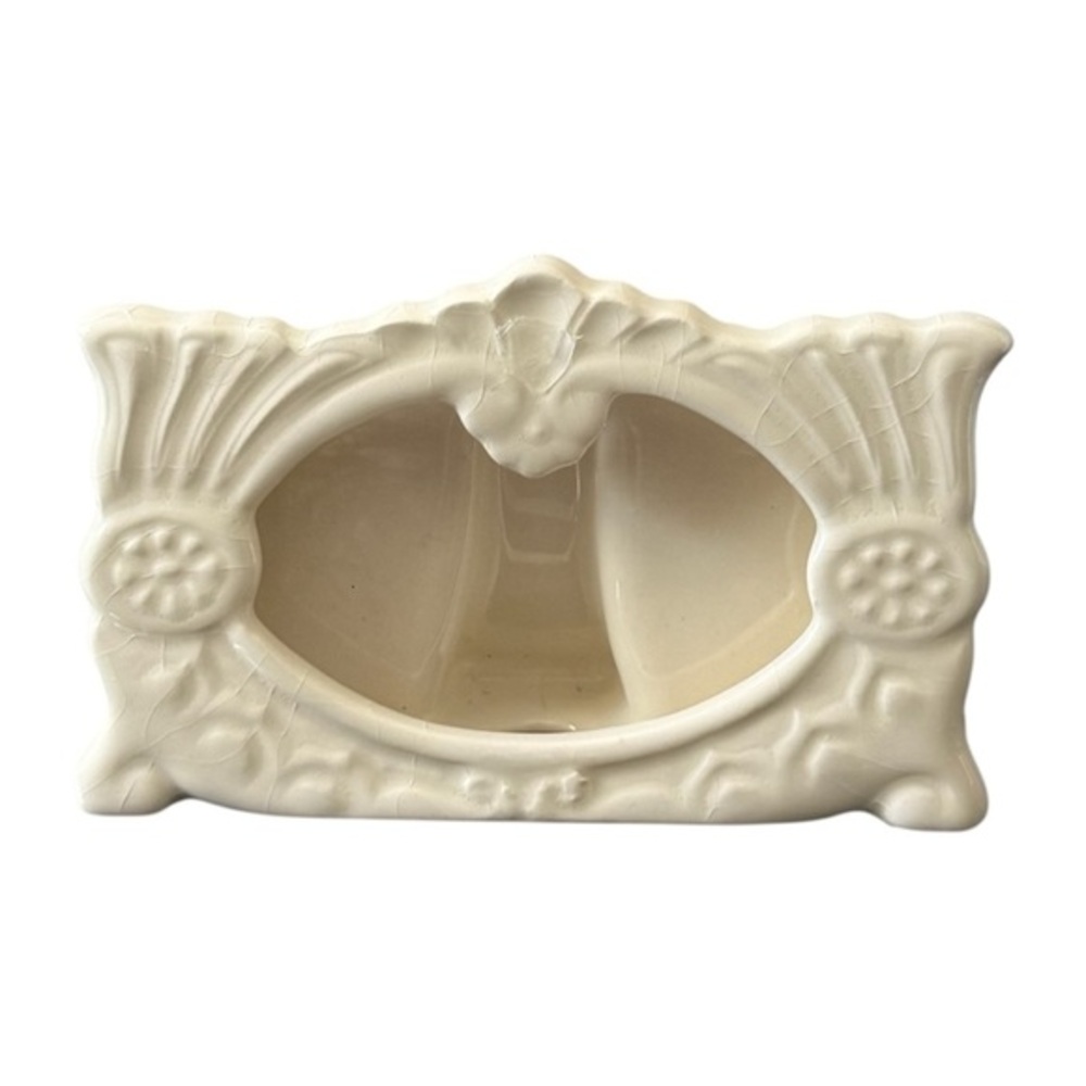 Vintage Ornate Cream Ceramic‎ Double Picture Frame